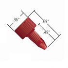 IDEX Delrin旋塞 Plug Delrin - 10-32 Coned Red 601-215-10019