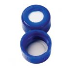 9mm UltraBond 组合瓶盖: PP 短螺纹瓶盖, 蓝色, 中心开孔; 米色硅橡胶/PTFE 白色 09 04 1534